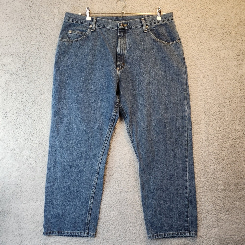 Wrangler Relaxed Fit Jeans Mens 40x29 (Fits‎ 38x29) Medium Wash Straight Leg